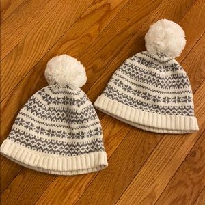 Janie and Jack Pom-Pom hats for twins.
